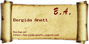 Bergida Anett névjegykártya